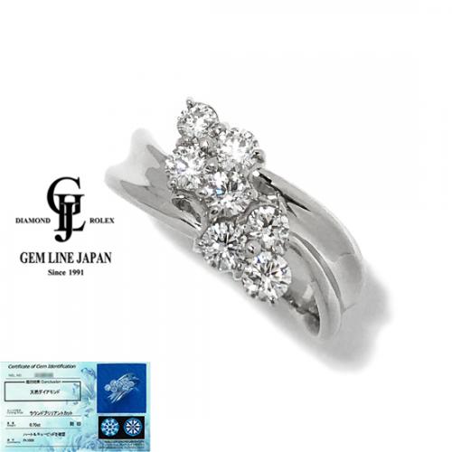 NGL鑑付 全石 ハート&キューピッド ダイヤモンド 0.70ct プラチナ リング