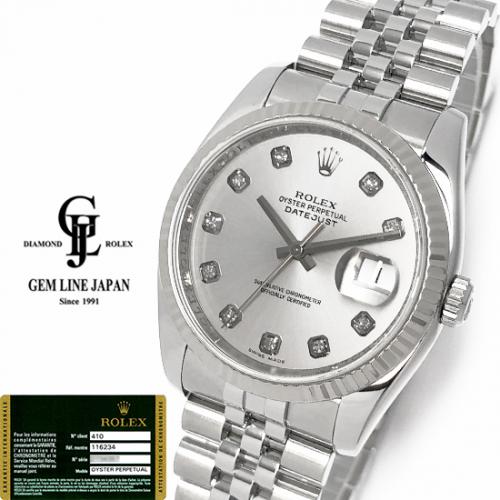 ロレックス デイトジャスト 10Pダイヤ Z番 腕時計 ウォッチ 腕時計