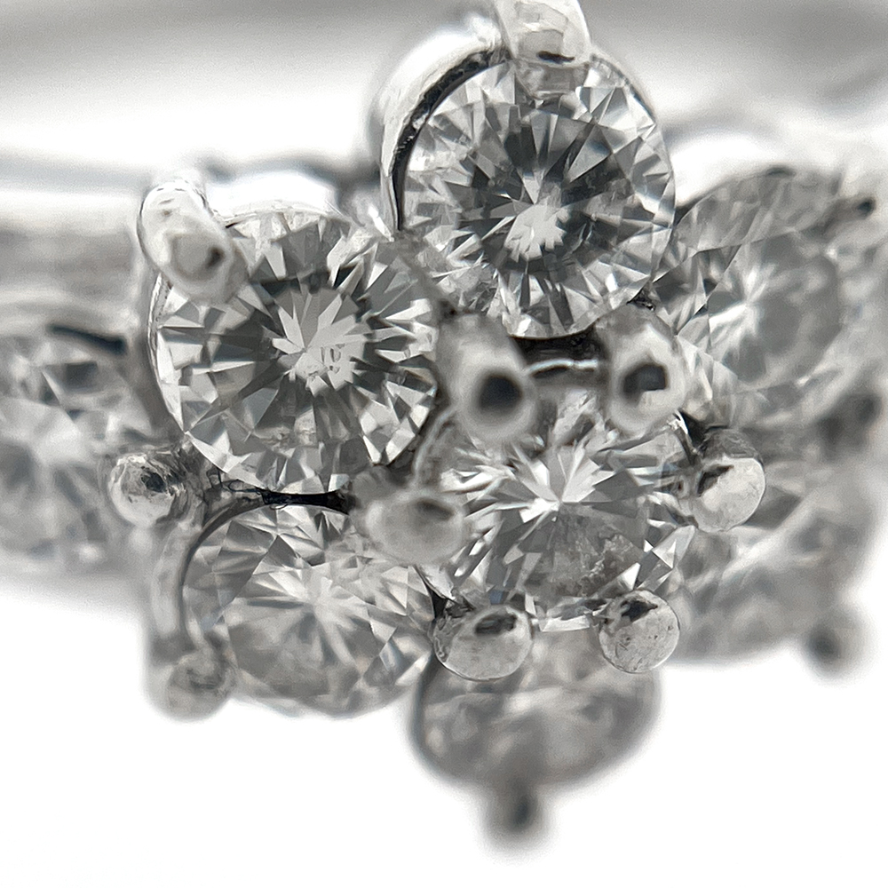 Pt900 ダイヤモンド イヤリング 1.18ct フラワー-