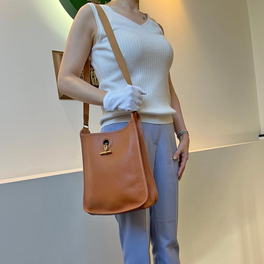 エルメス HERMES ヴェスパ PM レッド 赤系 ショルダーバッグ ゴールド