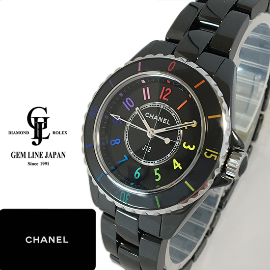 交換CHANEL J12腕時計ベルト専用 社外バンド 交換 セラミック ブラック
