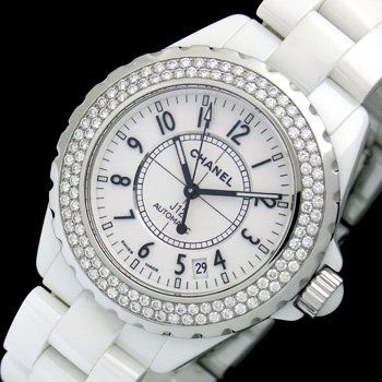 シャネル J12 33mm アフターダイヤベゼル H0968 ホワイト