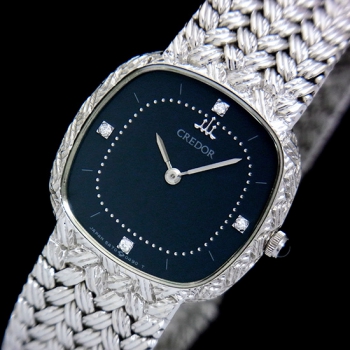 SEIKO クレドールレディース腕時計 ダイヤモンド入（641） - 腕時計