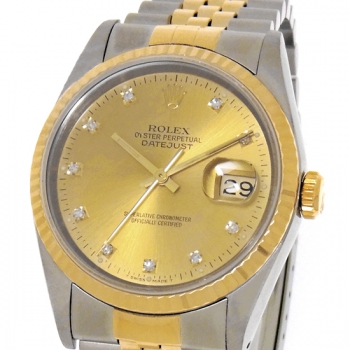ロレックス ROLEX 16233G X番(1991年頃製造) シャンパン /ダイヤモンド メンズ 腕時計