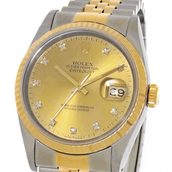 ロレックス ROLEX 16233G X番(1993年頃製造) シャンパン /ダイヤモンド メンズ 腕時計